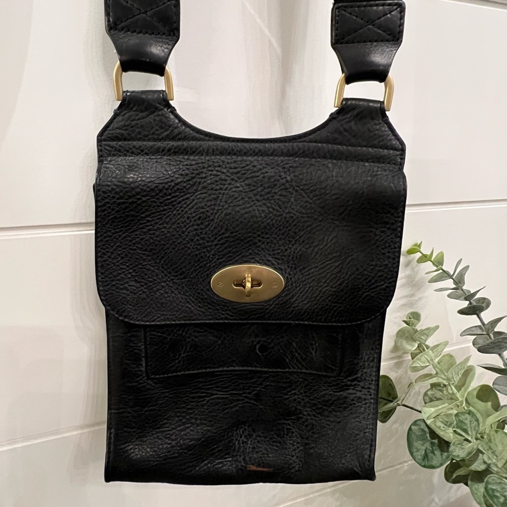 Mulberry Antony Leather Shoulder Bag in Black